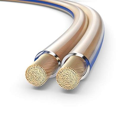PureLink SP010-030 Cable de altavoz 2 x 2.5mm² (99.9% OFC cable de cobre sólido 0.10mm) Cable de altavoz de alta fidelidad, 30m, transparente