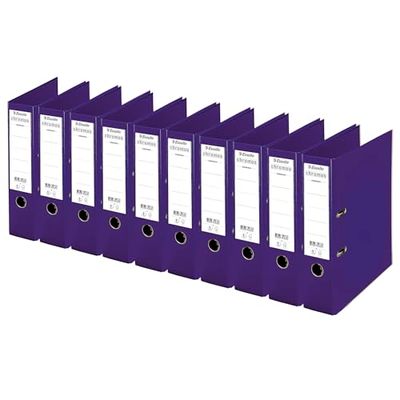Esselte Cromos - Conjunto de 10 carpetas con palanca de 80mm Volver - Purple