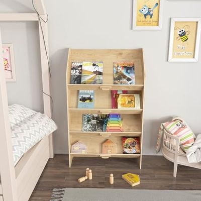 Stylowa półka na książki, 100% melaminowa, 61,5 x 100 x 28,4 cm, wytrzymała grubość 8 mm, idealna do domu i biura