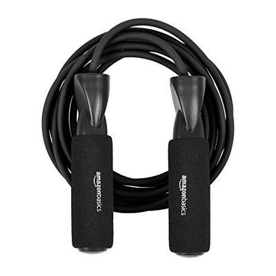 Amazon Basics Springtouw, standaard, 3 m lang en 3 cm dik, zwart