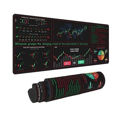 Stock Market Invest Day Trader Trading Bougeoir Finance Cadeaux Financiers Titres Financiers Clavier Tapis de souris Tapis de souris Tapis de souris Tapis de bureau Grande semelle en caoutchouc cousue