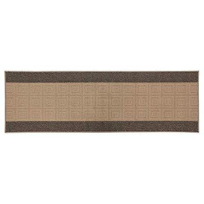 JVL Palmero-Alfombra Lavable a máquina con Reverso de látex, Color Beige/Negro, Caucho, 57 x 180 cm