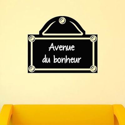 Ambiance Sticker Ardoise Tableau Noir - Stickers Muraux Adhésif Effaçable - Plaque de Rue - H75 x L100 cm