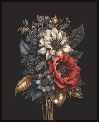 Vintage Composition Notebook Floral Bouquet: Vintage aesthetic notebook for students