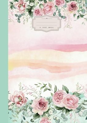 A4 8mm Ruled 96 Pages: Peony Bliss Composition Book | Exercise Book | Work Book