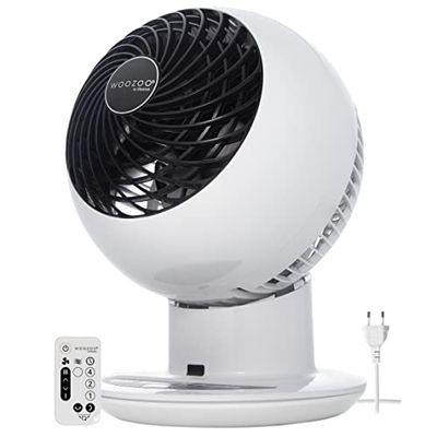 Woozoo, Ventilateur de table ultra puissant, silencieux & portable, 30m², Portée 25m, Oscillation multidirectionnelle, Télécommande, Minuterie, Salon - Woozoo PCF-SC15T - Blanc