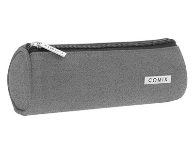 Comix - School Pencil Case for Children and Teenagers, Tombolino Lightweight and Compact, Ideal for Storing Stationery, with Practical Zip Closure, 22 x 80 cm, Grey Melange, Heather Grey, Pencil Case