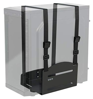 VIVO Universele pc-wandmontage, verstelbare stalen beugel, computerbehuizing, open frame CPU-bandhouder, zwart, MOUNT-PC03V