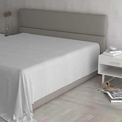 MAX COLOR överlakan, 100% bomull, enfärgad, ljusgrå, dubbel maxi 270 x 300 cm