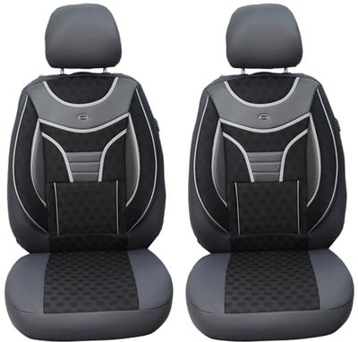 BREMER SITZBEZÜGE Dimensions Seat Covers for Car Seats Compatible with Lexus RX 4 2016 Driver and Passenger Protective Covers Seat Protector Seat Cover FB:906 (Grey/Black)
