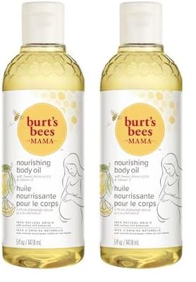 Burt's Bees Huile corporelle pour les vergetures pendant la grossesse, avec vitamine E, huile d'amande douce et huile de citron, 118,2 ml (Lot de 2)