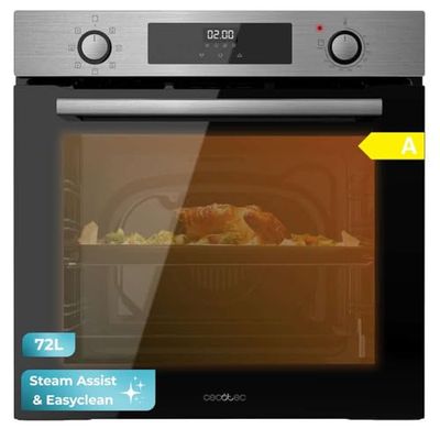 Cecotec Four Encastrable Bolero Hexa M226000 Inox A Essentiel. Multifonction, 72 L, 2800W, 7 fonctions, Gril, Décongélation, Assistance vapeur, Touches tactiles, Acier