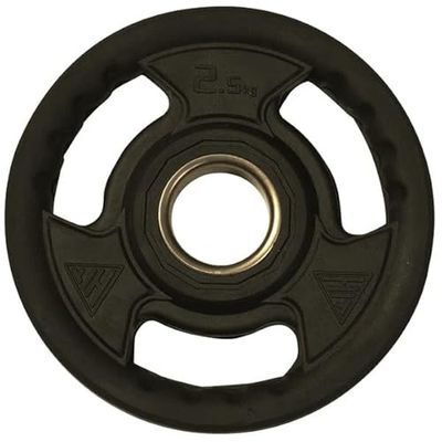 Hit Fitness Unisex vuxen gummi radial olympisk viktskivor | 2,5 kg, svart, 22 cm diameter