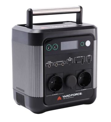 Yard Force 1200W Portable Power Station with 22.2V / 43.5Ah Lithium-Ion battery, triple USB ports and dual AC output - LX PS1200