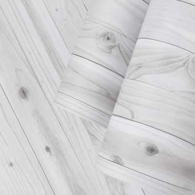 Ambiance - Adhesivo adhesivo para el metro (60 cm x 7 m, adhesivo para cocina, muebles y cuarto de baño, madera blanca-gris), color blanco