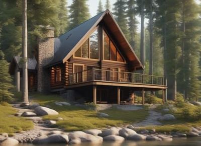 Cabin Guest Book: Guest Book for Vacation Home, Airbnb, Visitor Rental, Visitor’s Log Book for Recording Name & Memories