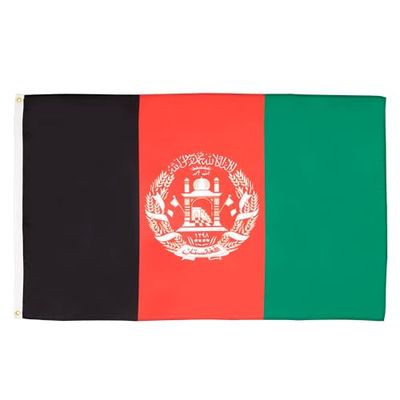 AZ FLAG - Bandeira Afeganistão, 150 x 90 cm, bandeira afegã 100% poliéster com ilhoses de metal integrados - 110 g - cores vivas e resistentes à descoloração