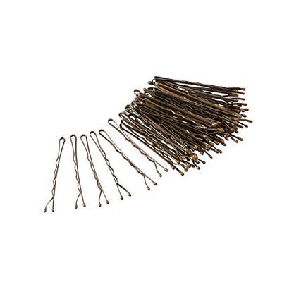 Glamour Style Kirby Grips with Protected Tips, Bronze, Pack of 60