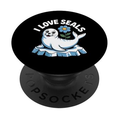 I Love Seals - Bonito diseño de sello adorable PopSockets PopGrip Adhesivo