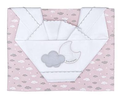 Dekbedovertrekset voor babybed/kinderwagen, geborduurd met patroon