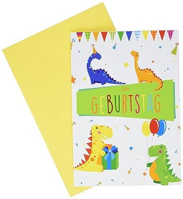 Perleberg Carte de vœux pour anniversaire d'enfant I Collection classique Basic I Carte d'anniversaire pour enfant I Carte de vœux d'anniversaire avec motif I 11,6 x 16,6 cm