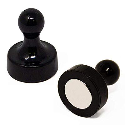 Aimant de la Quille Noire Haute Puissance pour Réfrigérateur, Bureau, Tableau Blanc, Tableau D'Affichage 19mm dia x 25mm de Haut - Pack de 2