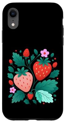 Cute & sweet Botanical Fruitarian Berry Strawberries Fruity Case for iPhone XR