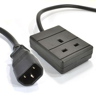 Pro Elec PEL01253 IEC C14-kontakt till 10 A UK-uttag, svart, 0,5 m