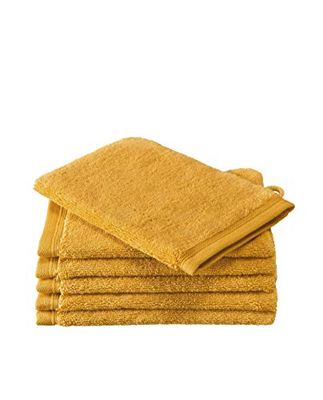 De Witte Lietaer Contessa Gants de Toilette, Cotton, Golden Yellow, 6gants