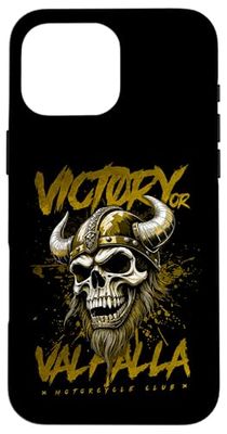 Motorcycle Norse Viking Victory Or Valhalla Case for iPhone 16 Pro Max