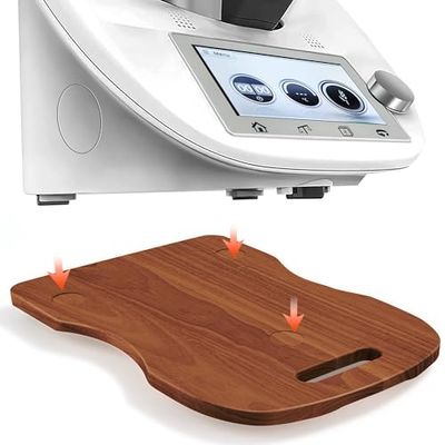 Scorrevole Bimby TM6 con 2 Ruote Universali, Tavola Scorrevole per Bimby TM6, Tavoletta Mobile per Bimby TM6, Tavola a Rulli per Bimby TM6, Base Bimby TM6 39,5 x 28,5 x 2,8 cm, Marrone