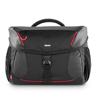 Hama Modern Camera Case - Phoenix 200, Black, with 7 Dividers, Recycled Polyester, Zipper, Unisex