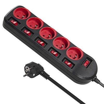Extensão com interruptores MCE204 250VAC/10A conector francês de 1,5 m, com proteção para crianças