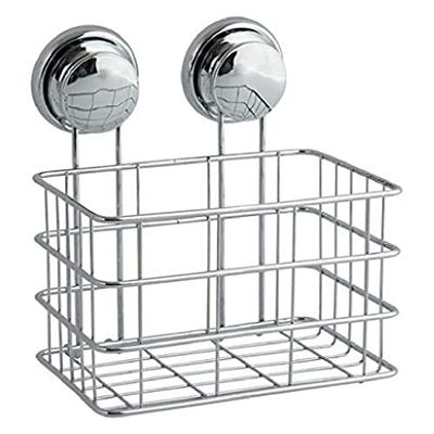 MSV Etagère Panier de Douche à ventouses Acier Chromé