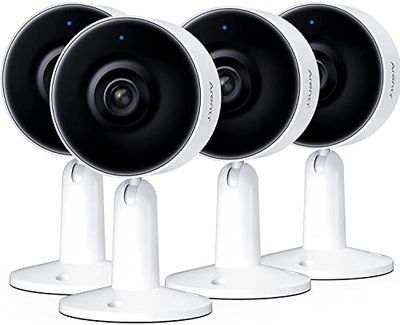 Arenti Dog Camera with App 2.4 GHz Indoor Surveillance Camera with App 2.4 GHz Pet Camera Indoor Camera Baby Camera 1080P HD Night Vision 2-Way Audio Pet Security Camera Motion Detection Alexa 4PC