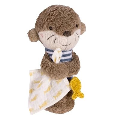 Fehn pinza nutria, Juguete que se agarra para sonar, chirriar, sentir y jugar, peluche como fiel compañero, juguete de motricidad para bebés y niños pequeños a partir de 0 meses