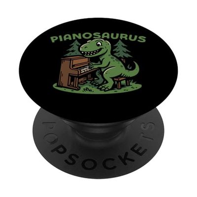 Piano Teacher Pianist Dinosaur T-Rex Pianosaurus Pianosaurus PopSockets Adhesive PopGrip