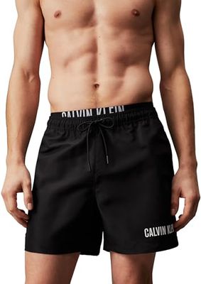 Calvin Klein Heren dubbele tailleband 'Intense Power' zwembroek, Zwart (Pvh Zwart), S