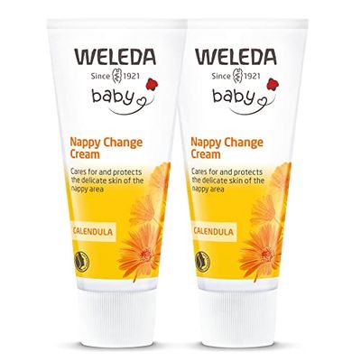 Weleda Nappy Cream with Calendula - 2 pack, Barrier Cream for Baby, Lanolin, Dermatologically Tested, Gentle Protection, 100% Certified Natural, 75 ml