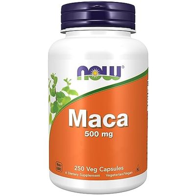 Now Foods, Maca, 500mg, 250 Capsules végétaliennes, Testé en Laboratoire, Végétal, Sans Gluten, Sans Soja, Végétarien