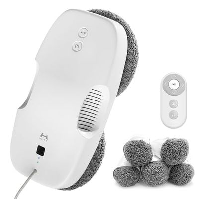HUTT DDC55 Robot Lavavetri Finestre 3800Pa, Robot Lava Vetri Elettrico con Telecomando, per Grandi Finestre Interne/Esterne, Pareti in Marmo, Ceramica, con 12pcs Panno