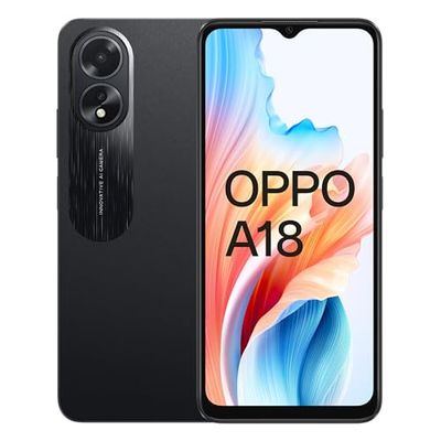 OPPO A18 Dual-SIM Smartphone, Camera, 6.56'' Display, 90 HZ LCD, 5000 mAh, 4GB RAM (+ 4 RAM uitbreiding mogelijk) + 128GB ROM (uitbreiding tot 1TB), IP-rating