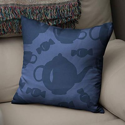BonaMaison Decoratieve Kussensloop, Blauw Kussenhoezen Bank, Zitkussen, Decoratieve Kussenhoesjes, Kussensloop; Sofa, Slaapkamer, Kantoor, Auto 43x43 Cm - Ontworpen en Vervaardigd in Turkije
