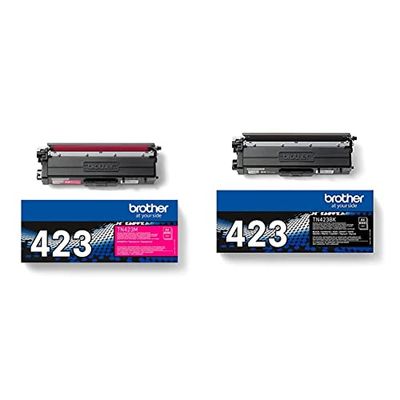 BROTHER TN-423M | Cartouche de Toner Original | Magenta & TN-423BK | Cartouche de Toner Originale | Noir