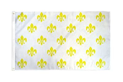 AZ FLAG - Drapeau Fleur de Lys Multi Blanc et Or - 150x90 cm - Drapeau 100% Polyester Avec Oeillets Métalliques Intégrés - Pavillon 110 g