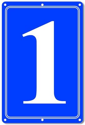 i-CowFun Panneau numéroté bleu en aluminium de qualité supérieure pour parkings et utilisation en extérieur, durable, résistant à la décoloration, montage facile, haute visibilité