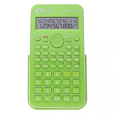 Elegante calcolatrice scientifica in un bel colore verde. Tutte le funzioni necessarie sono adatte per scuola, lavoro e casa. 150 x 80 x 18 mm plastica