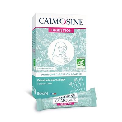 Calmosine - Digestion - Confort Digestif - Apaise et Calme - Bébé - Aux Extraits de Plantes Bio - Boite de 12 Unidoses - Fabriqué en France