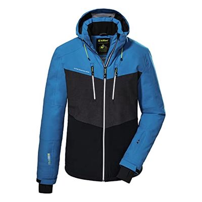 Killtec Men's Giacca da sci/giacca funzionale con cappuccio staccabile con zip e paraneve KSW 45 MN SKI JCKT, black blue, S, 38699-000
