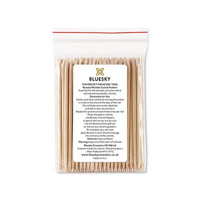 Bluesky 50 Wooden Cuticle Pushers Orange Wood Sticks, Double End, Nail Cleaner Tool, 11.5 cm/4.5 Inches